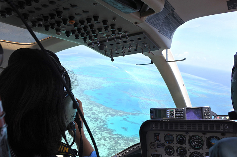 世界自然遺産のグレートバリアリーフを空から眺めるアクティビティも人気