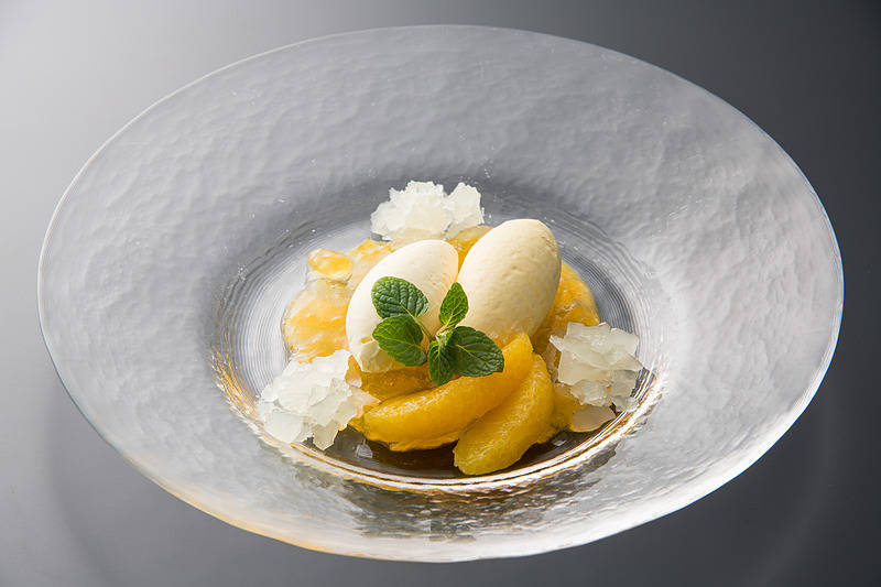 柚子と清見オレンジのソルベ（写真提供：ANA）