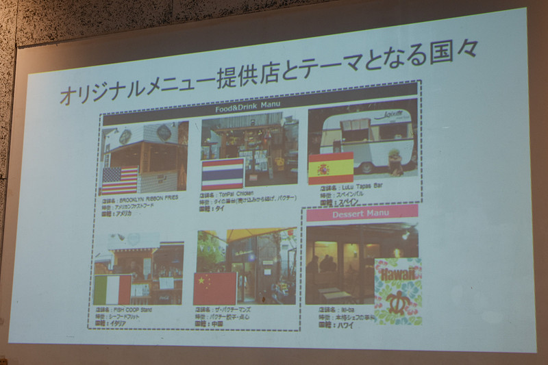 オリジナルメニューの国籍に合わせて、アメリカ、タイ、スペイン、イタリア、中国、ハワイ（アメリカ）のユニークな宿泊施設を紹介した