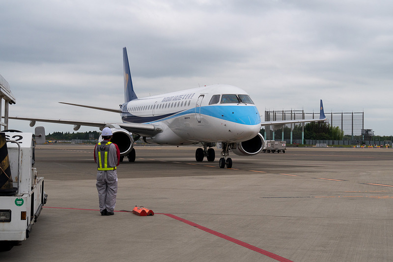 マンダリン航空が就航した初の成田～台中線。台中発初便のAE266便は11時53分に到着
