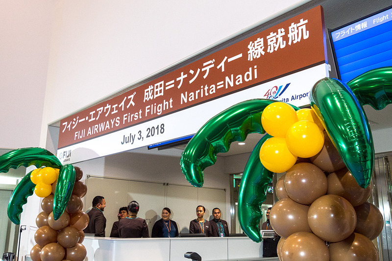 フィジー・エアウェイズは、成田～ナンディ線に就航。前身のエア・パシフィック航空が撤退して以来、約9年ぶりの直行便再開となった