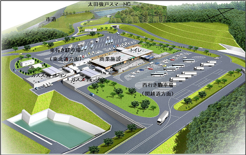 NEXCO東日本は、北関東自動車道の太田強戸PA＆スマートICを7月28日15時にオープンする