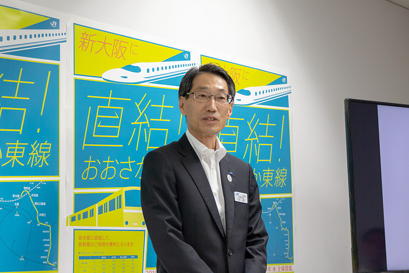 詳細を説明する西日本旅客鉄道株式会社 執行役員 近畿統括本部大阪支社長 川井正氏
