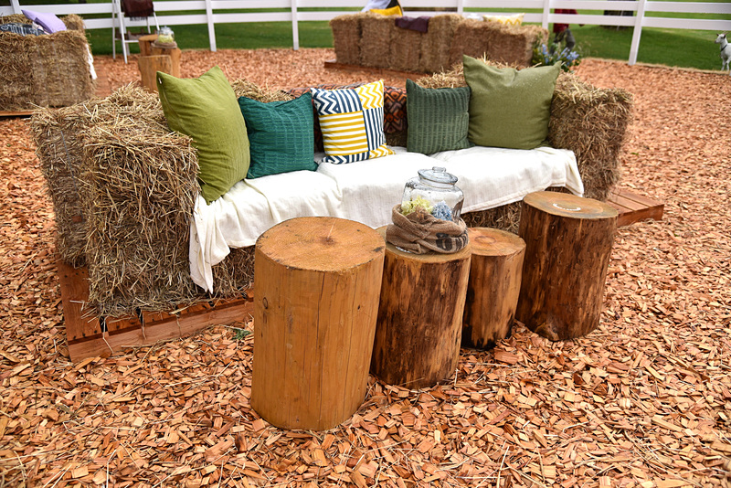 ウッドチップが敷き詰められてフワフワ。深めのソファでぼんやりするのもよい