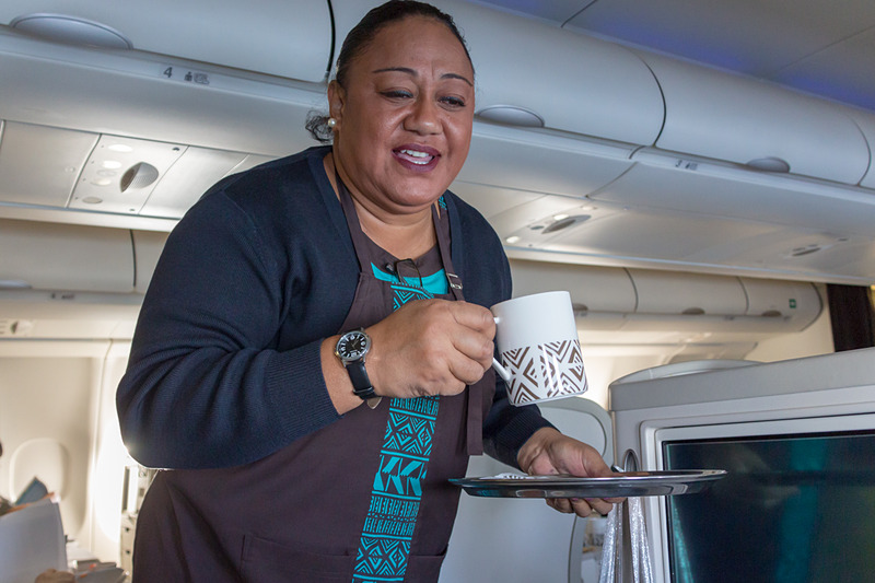 いつでもにこやかに対応してくれるCA（客室乗務員）