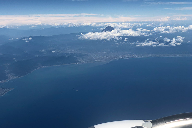 富士山がハッキリ見える縁起のよいフライトになった