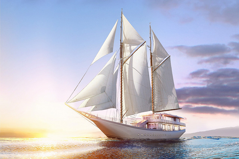 「アヤナ コモド リゾート ワエチチュ ビーチ」のピニシ帆船「アヤナ ラコ ディア号」