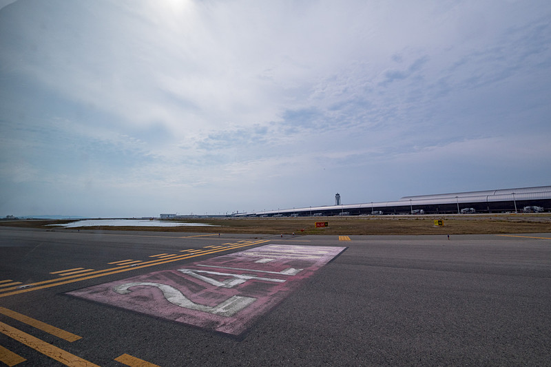 周囲の芝生やゴミが、滑走路上や航空灯火設備に散乱