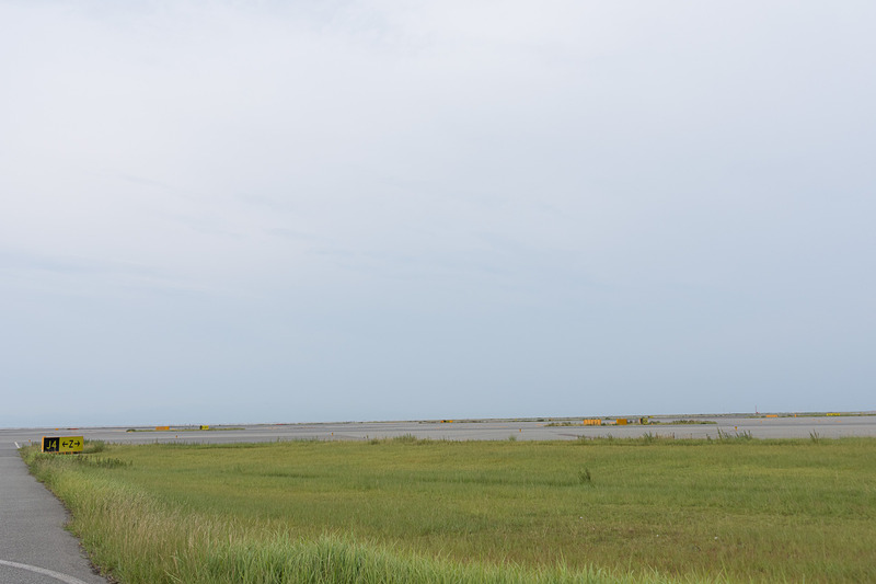 B滑走路。周囲の芝生の色だけを見ても、A滑走路との差は歴然。安全性や機能についても問題なく使用できることが確認されている