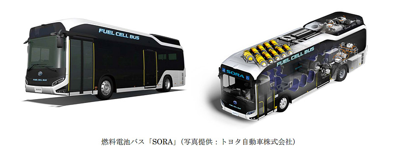 トヨタ自動車のFCバス「SORA」