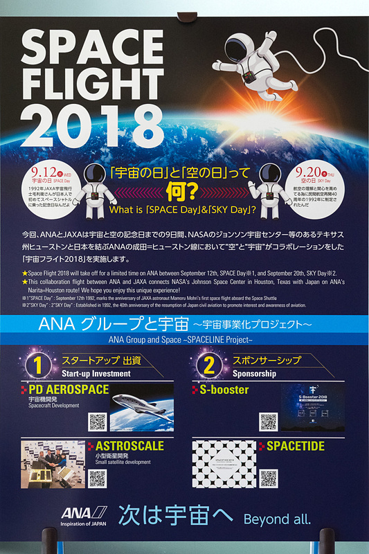 宇宙フライトの紹介パネル