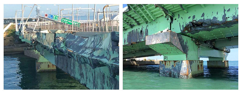 橋桁の損傷状況