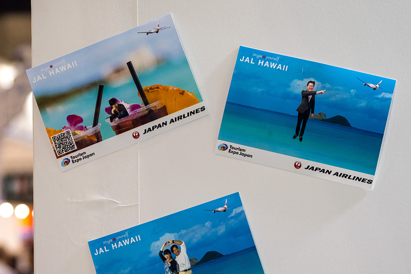 ハワイの風景をバックに撮影できるフォトコーナー