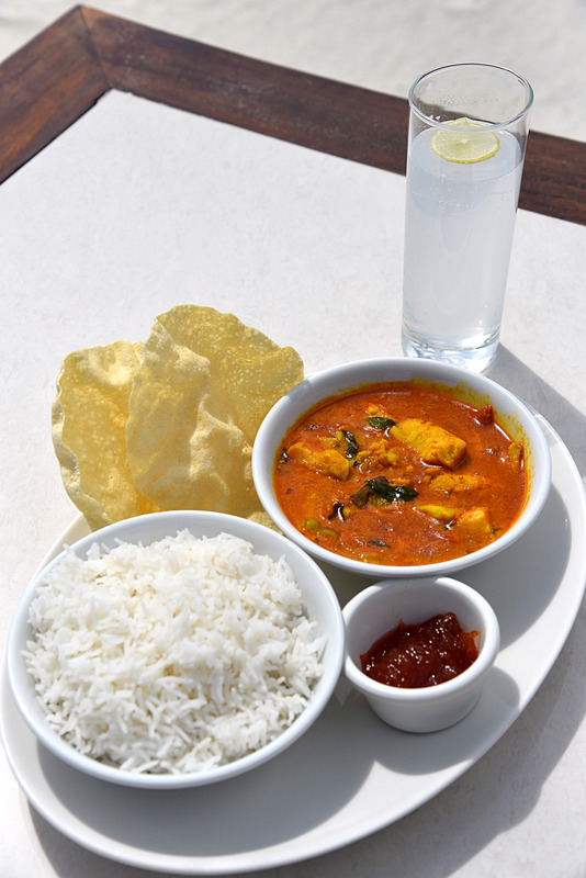唐辛子マークがメニューにも載っている地元レベルの辛さがたまらない「Maldivian Fish Curry」
