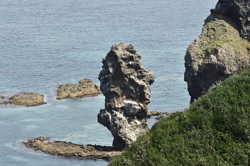 神威岬でも浸食で生み出された奇岩の数々が楽しめた