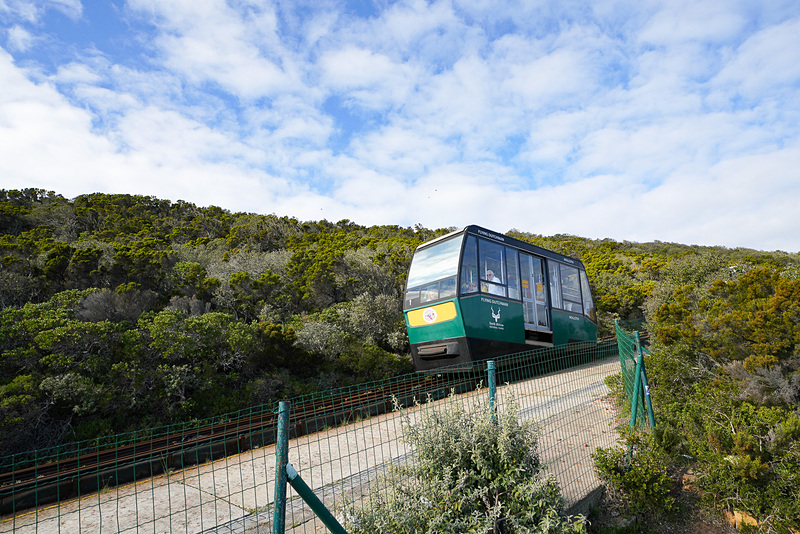 登っていくケーブルカー