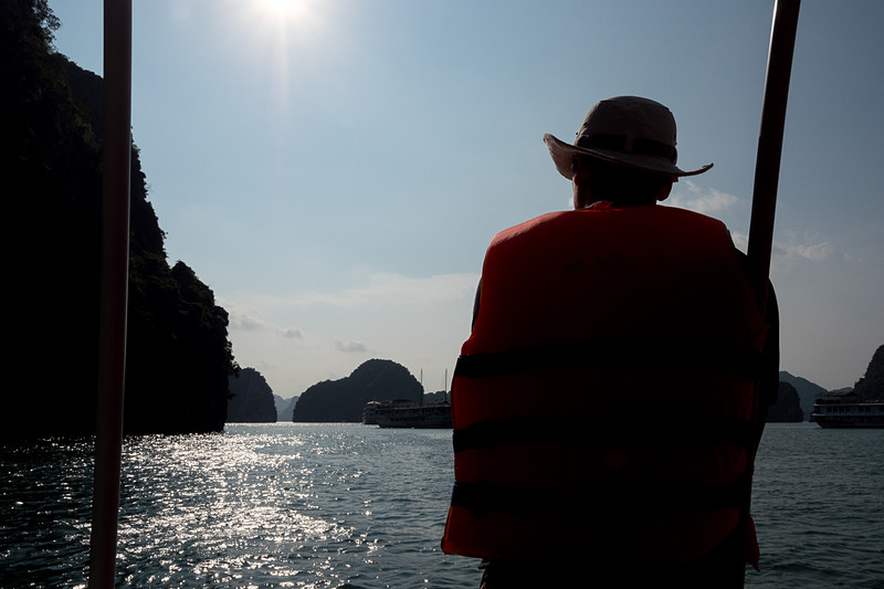 テンダーボートに乗って母船であるParadise Eleganceへと帰る