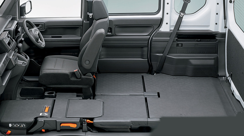 N-VANならではの秘密基地的スペース。趣味の道具が積めるだけでなく「ここ」で趣味が楽しめる。今回は何とバンド演奏にチャレンジしてみる