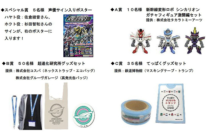 「JR東日本×シンカリオン スタンプラリー」で抽選でもらえる賞品