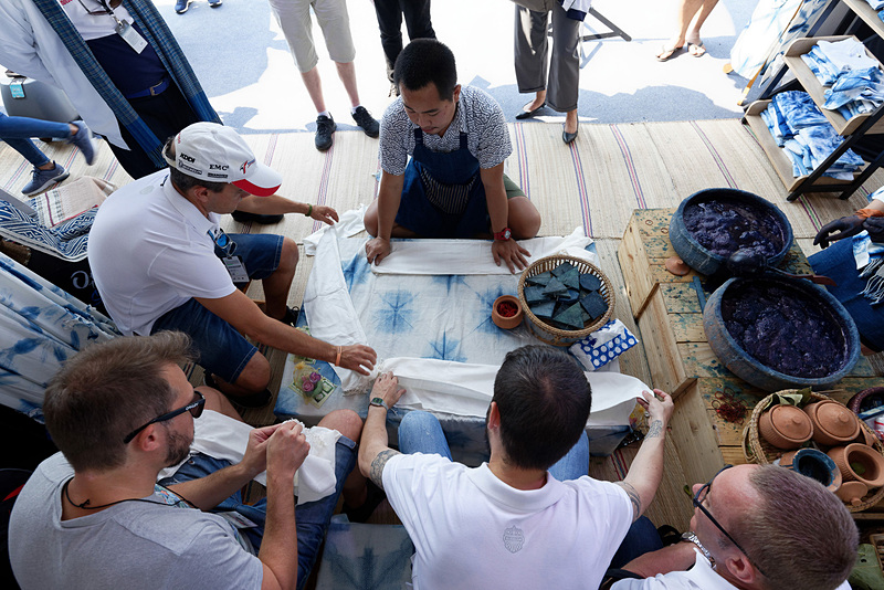 藍染め体験も可能だった