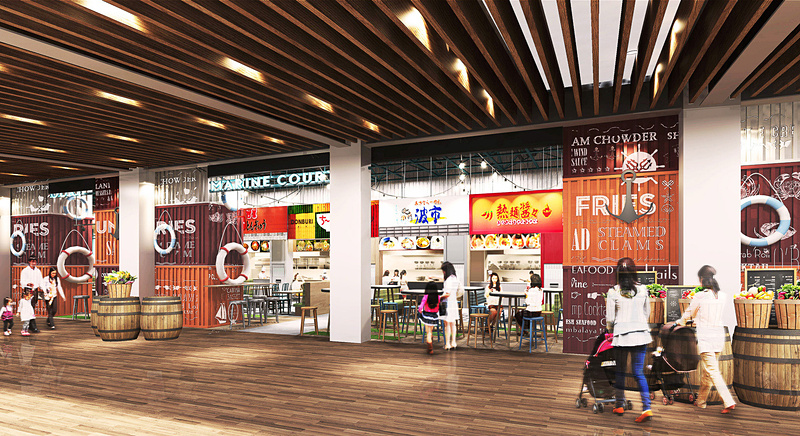 海ほたるPA（パーキングエリア）の5階にオープンするフードコートのイメージ