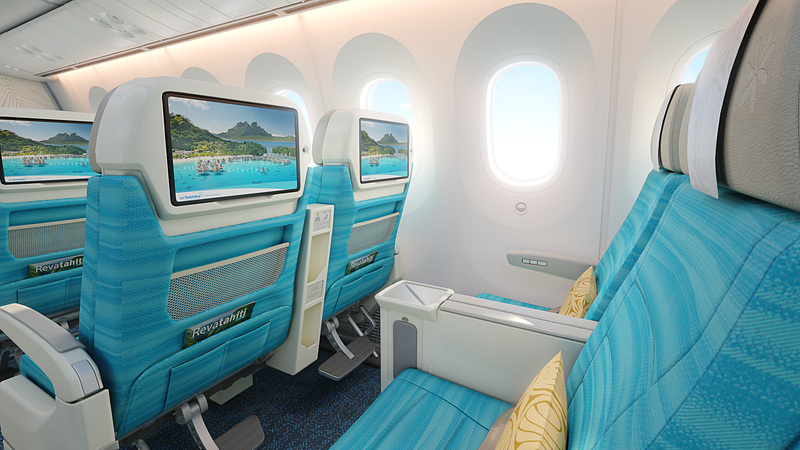 エア タヒチ ヌイが運航するボーイング 787-9型機のプレミアムエコノミー（画像提供：エア タヒチ ヌイ）