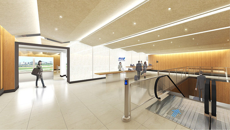 福岡空港のラウンジ受付