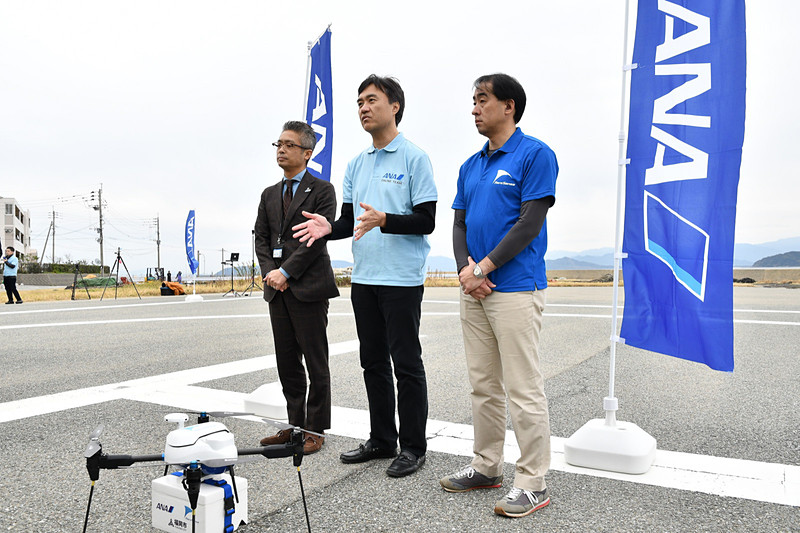 ANAHD、エアロセンス、福岡市の3者でドローンによる配送実験を実施
