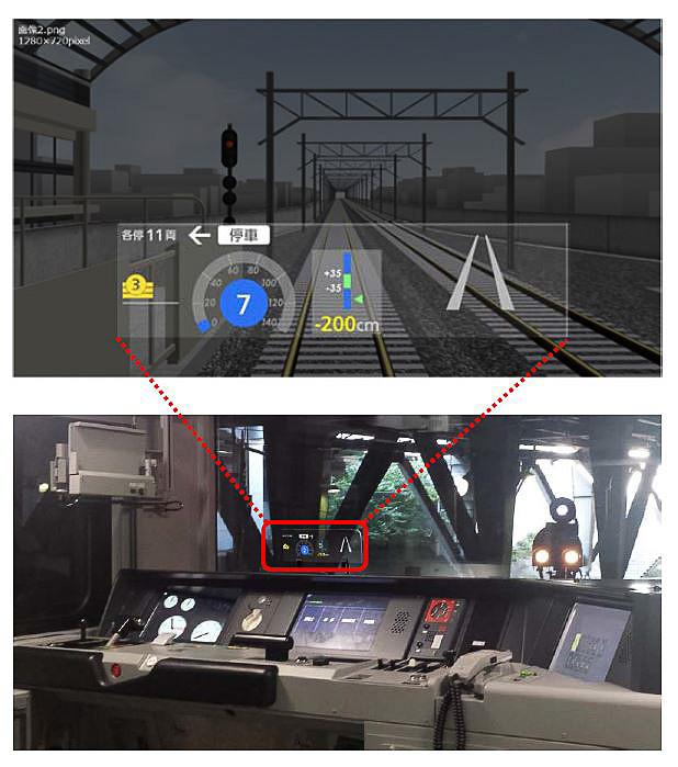 ヘッドアップディスプレイの投影イメージ