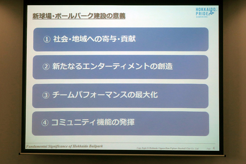 新球場建設の意義として挙げられた4点