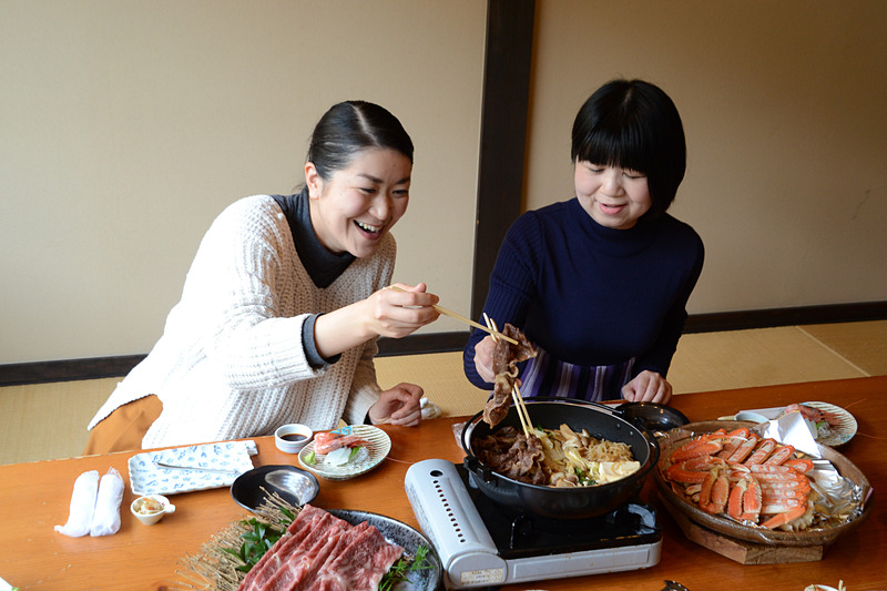 但馬牛のすきやきはお肉がとても柔らかくて絶品