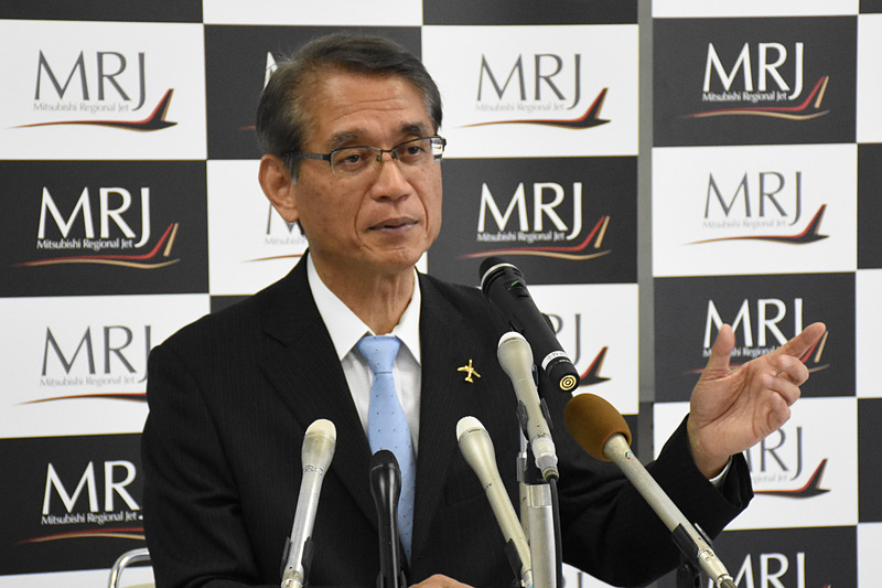 三菱航空機株式会社 代表取締役社長 水谷久和氏が会見を開いた