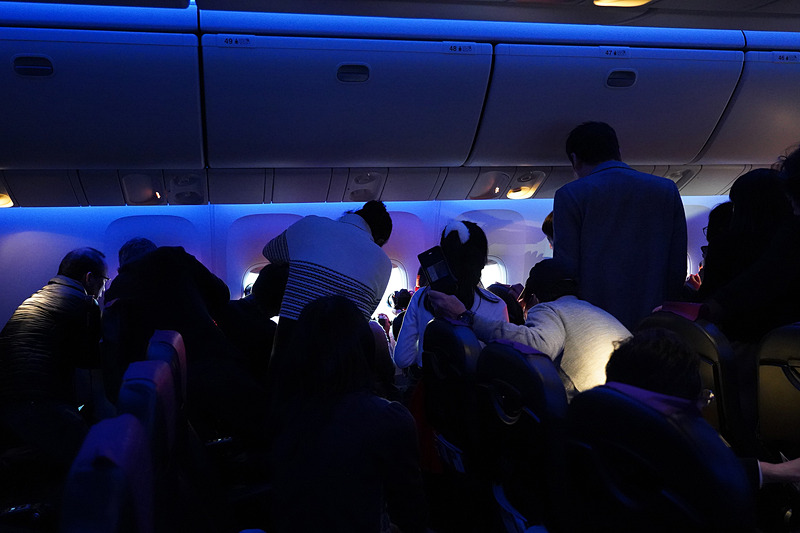 反対側の左側席は大歓声