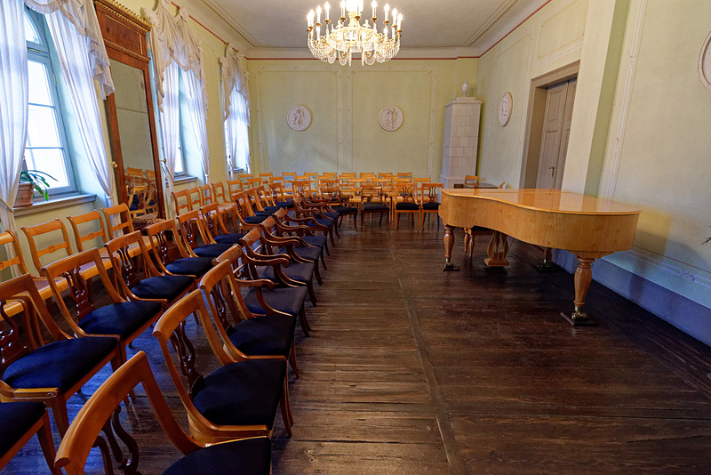 メンデルスゾーンハウスの2階に設けられていたミニコンサートルーム。現在は毎週日曜日昼にコンサートが開かれている