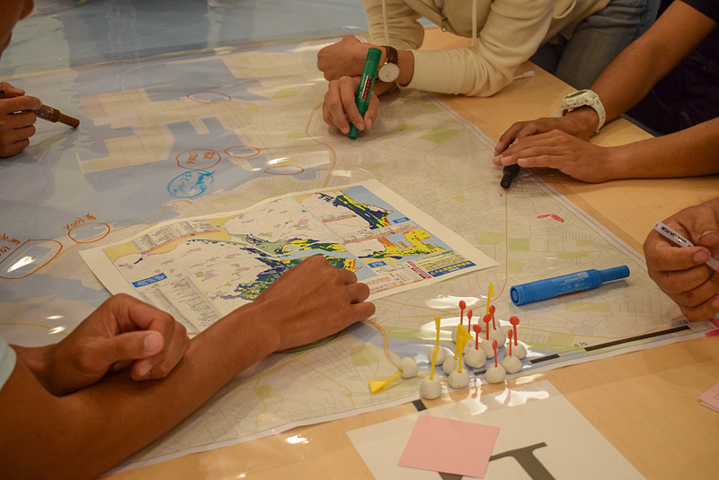 恩納村エリアは浸水危険地域は少ないが、山までの避難経路をどうとるか考察が必要