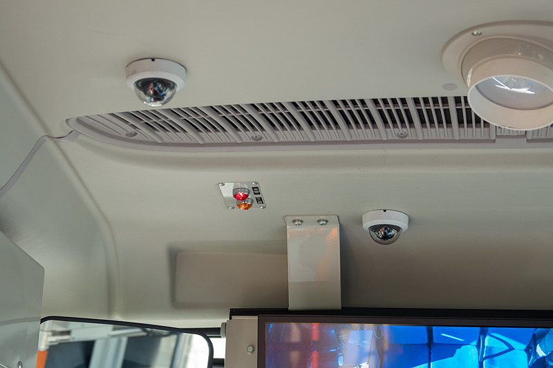車内のカメラ。Dispatcherによって遠隔でモニター可能