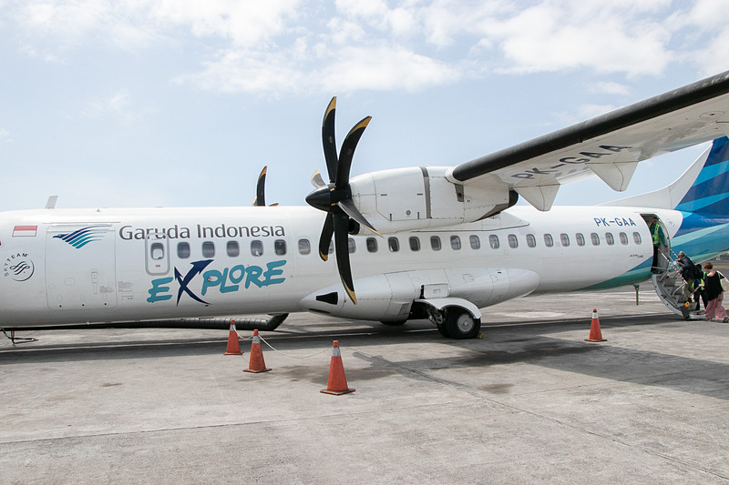 機材はATRのターボプロップ機、ATR 72-600型機（登録記号：PK-GAA）