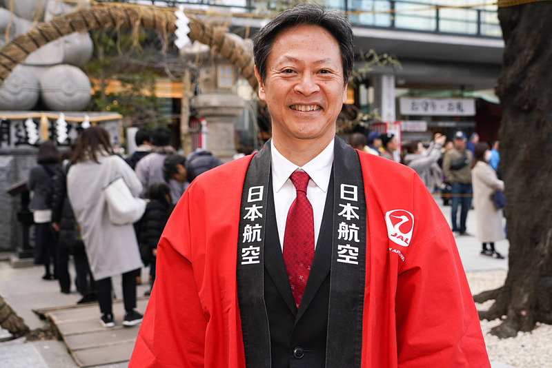 日本航空株式会社 常務執行役員 兼 株式会社ジャルセールス代表取締役社長 二宮秀生氏。「イノシシ年なので“イノ”ベーションをしていきます」
