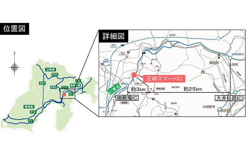 東名高速道路（E1）足柄スマートIC