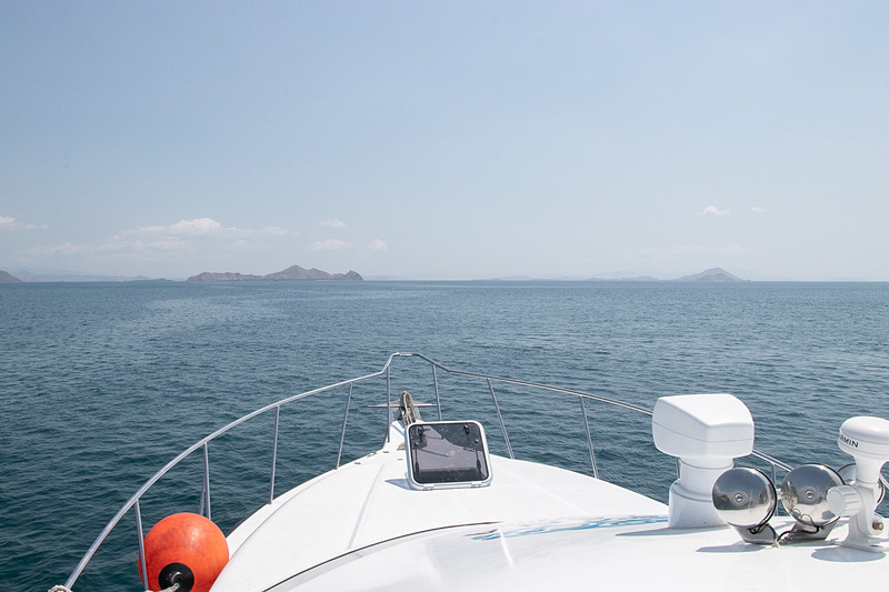 ヤマハの250HPのエンジンを3基も積んだボートに乗り、リンチャ島のコモドドラゴンへ会いに行く