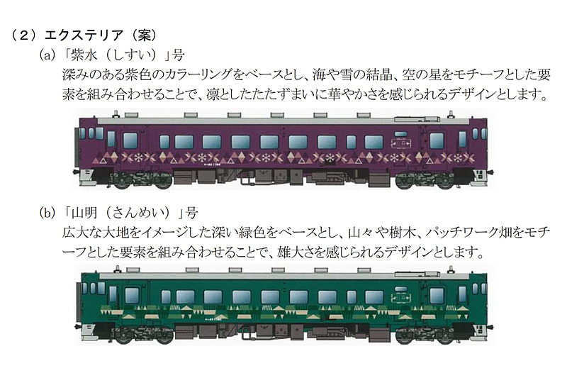 2019年度の導入を予定するキハ40形改造車「山紫水明シリーズ」
