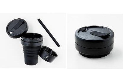 スターフライヤー 折りたたんで持ち運べるシリコン製タンブラーを機内販売 ニューヨークの Stojo とコラボ トラベル Watch