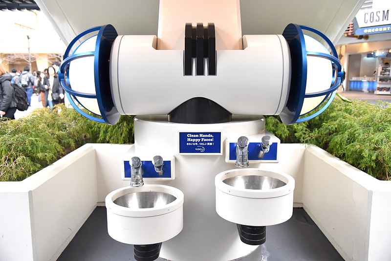 「ハンドウォッシングエリア」でご飯前に親子で一緒に手洗い体験
