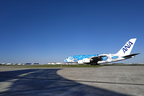 ANAのエアバス A380型機「FLYING HONU（空飛ぶウミガメ）」1号機が日本