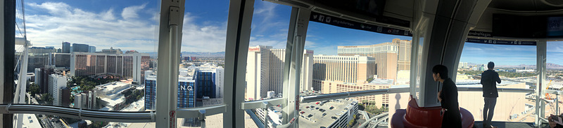 キャビンの中でパノラマ撮影。見晴らしは抜群