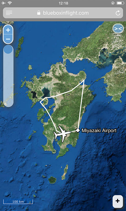 巡覧飛行ルート。スマホやタブレットで楽しめる機内エンタテイメント「ソラタイム」のフライトマップで確認できました