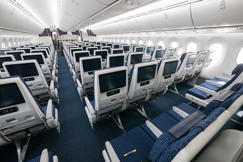 エコノミークラス後方から