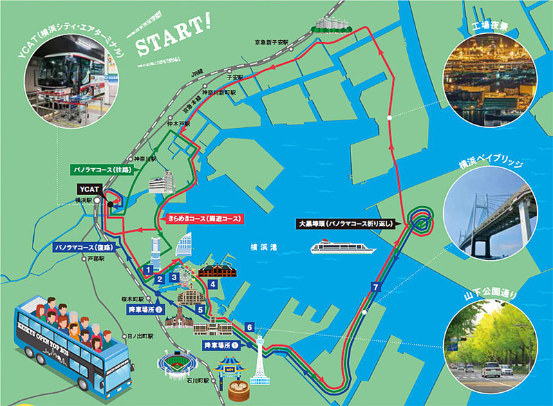 KEIKYU OPEN TOP BUS 横浜の運行ルート