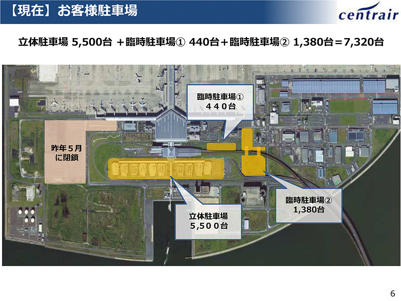 現在のセントレア駐車場の状況