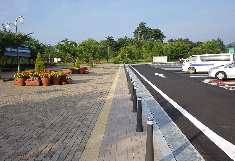 下り線のバリアフリー工事